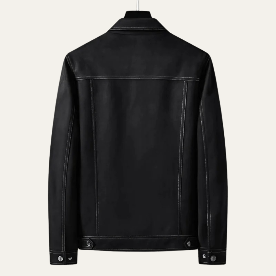VogeLuxe | Men’s Suede Look Classic Trucker Jacket