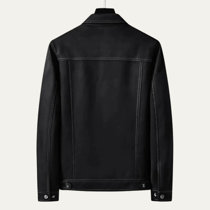 VogeLuxe | Men’s Suede Look Classic Trucker Jacket