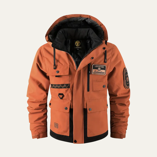 VogeLuxe | Men’s Technical Utility Jacket with Detachable Hood