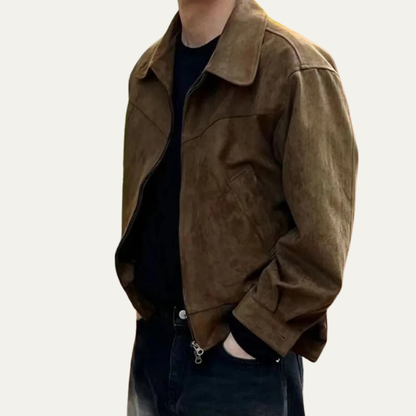 VogeLuxe | Men’s Cropped Full-Zip Trucker Jacket