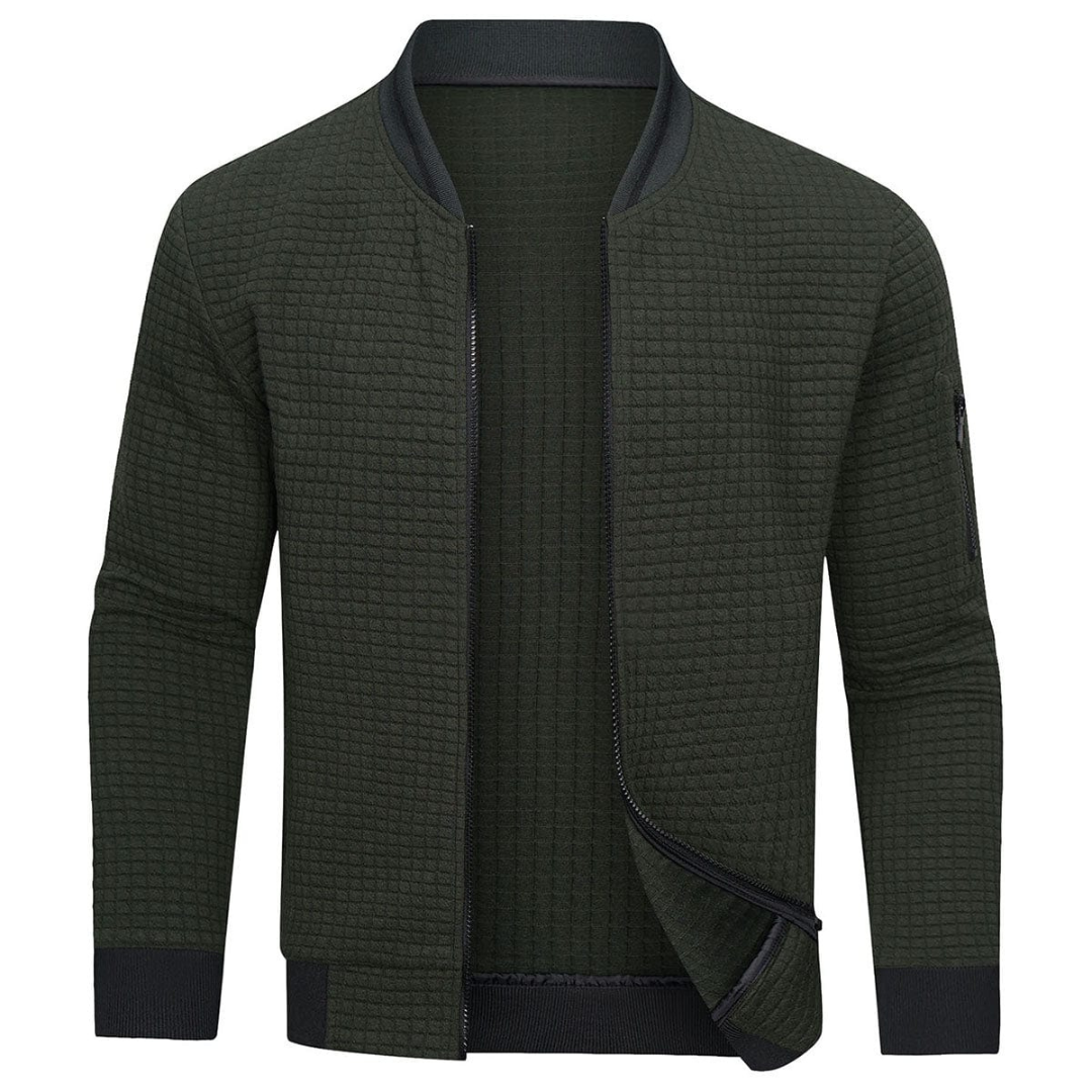 VogeLuxe | Men’s Quilted Full Zip Bomber Jacket