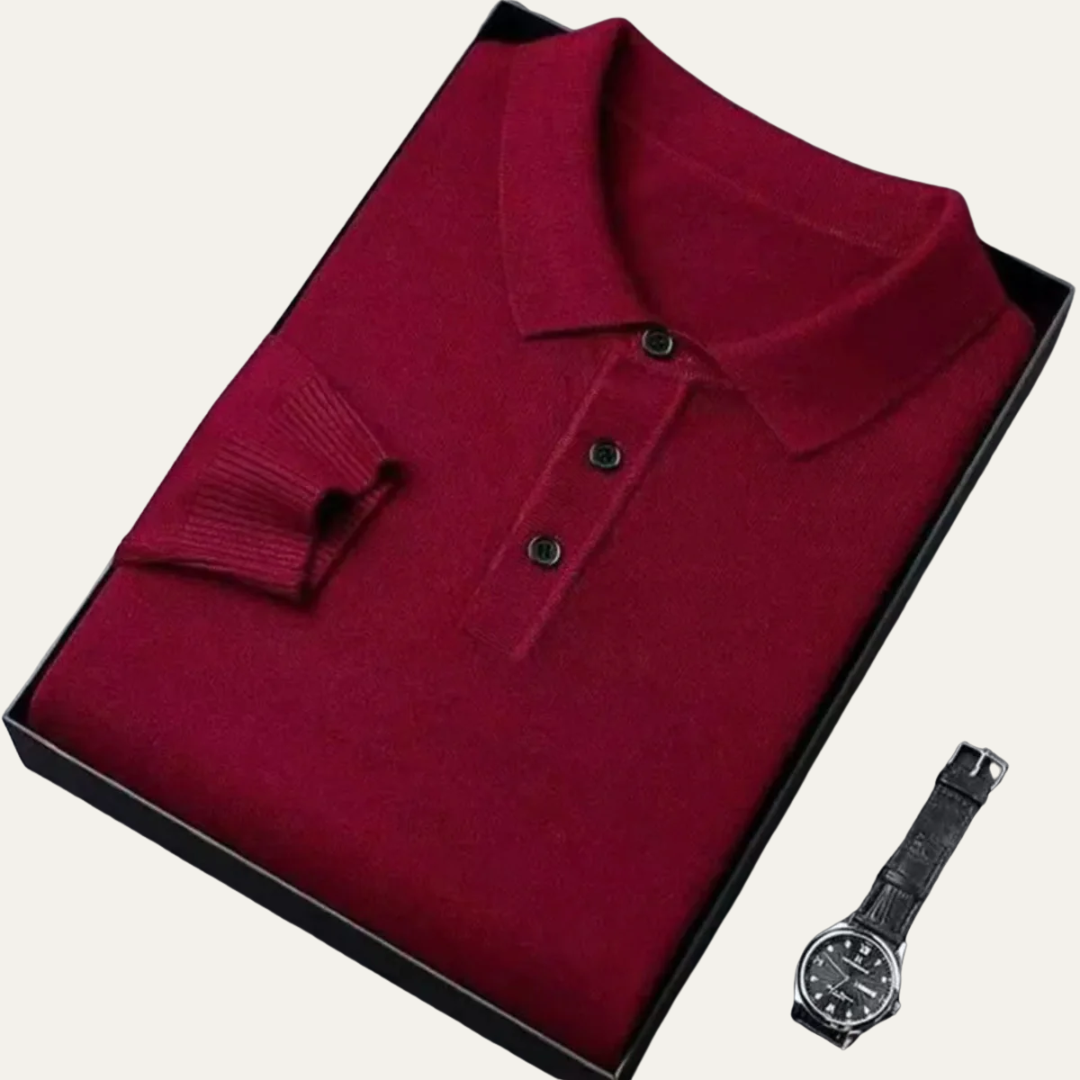 VogeLuxe | Men’s Cashmere Knitted Polo Shirt