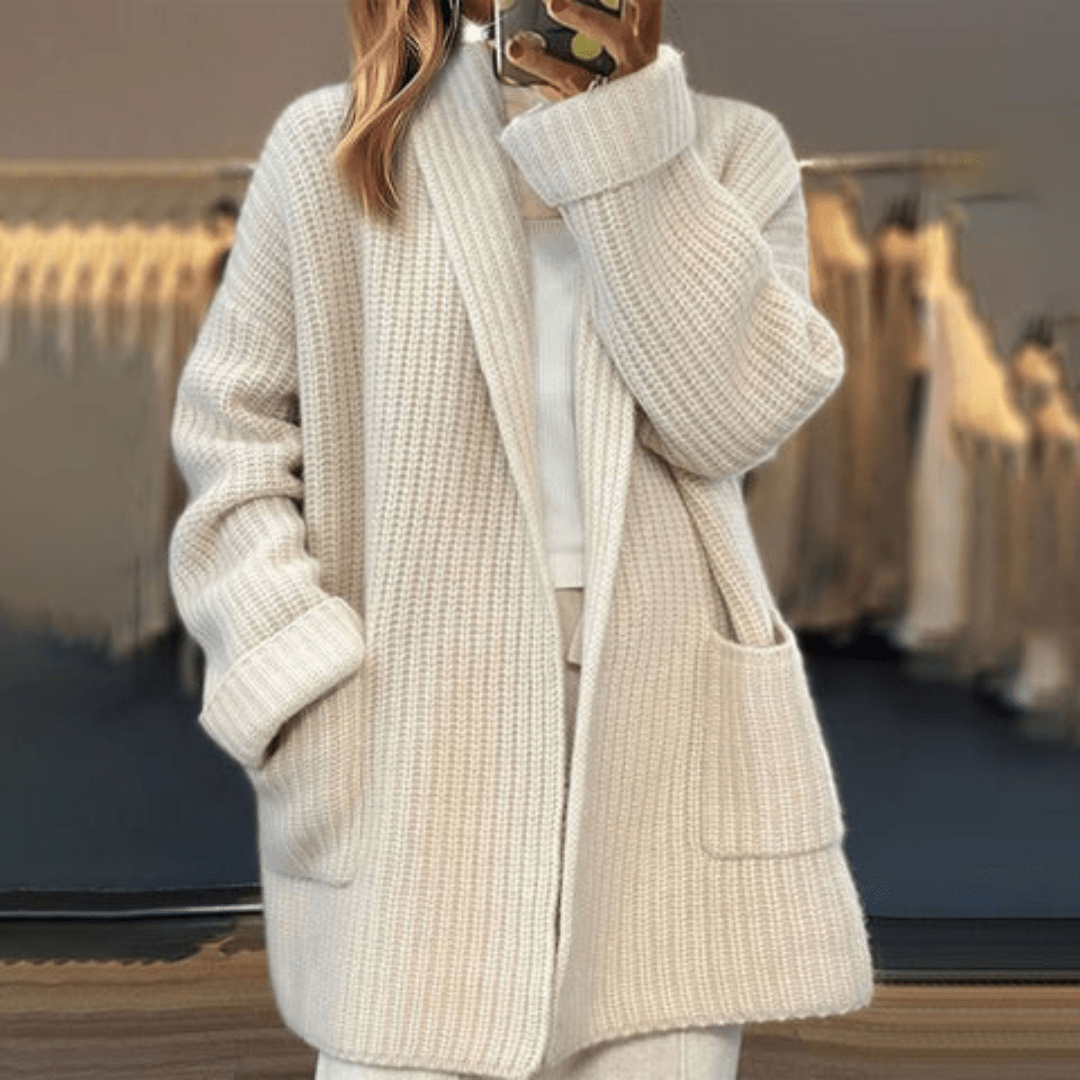 Warm Knitted Winter Jacket for Women - VogeLuxe