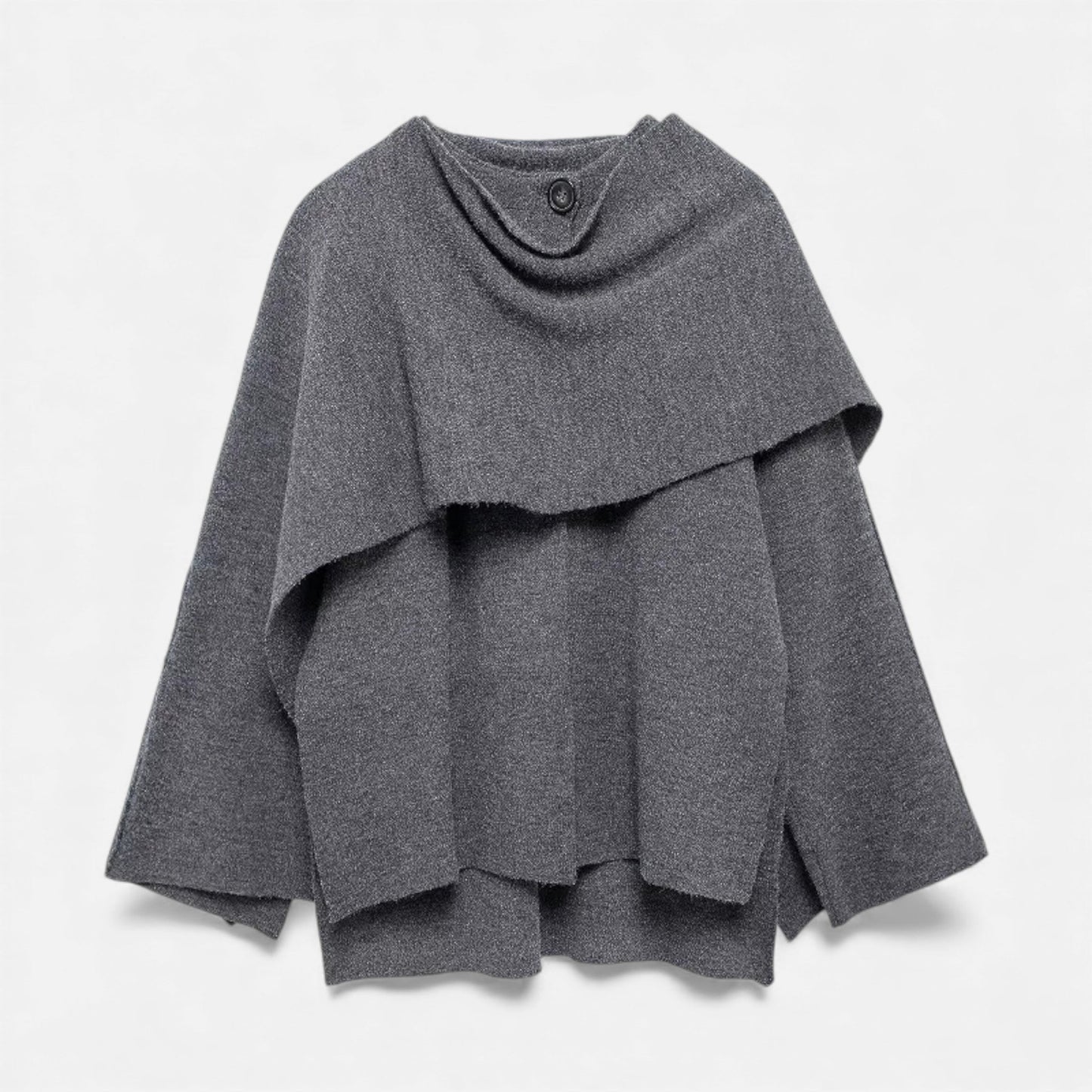 Soft Women's Wool Cardigan Poncho Sweater