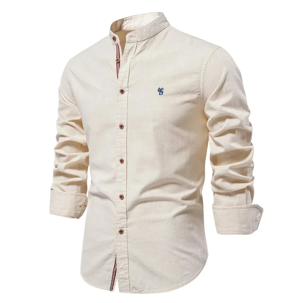 Classic Long Sleeve Men's Collar Button Shirt