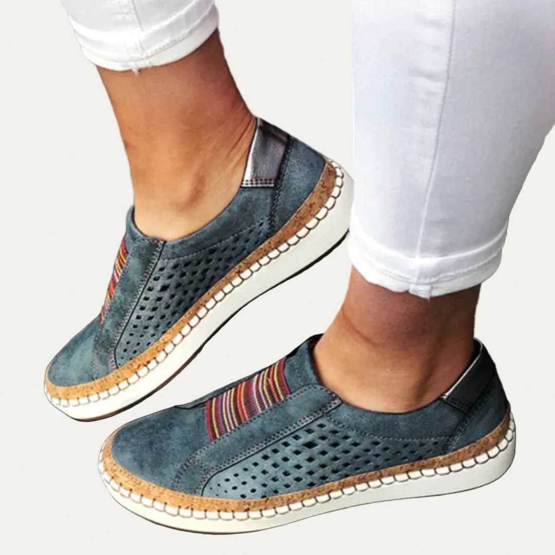 VogeLuxe | Women’s Perforated Slip On Casual Shoes