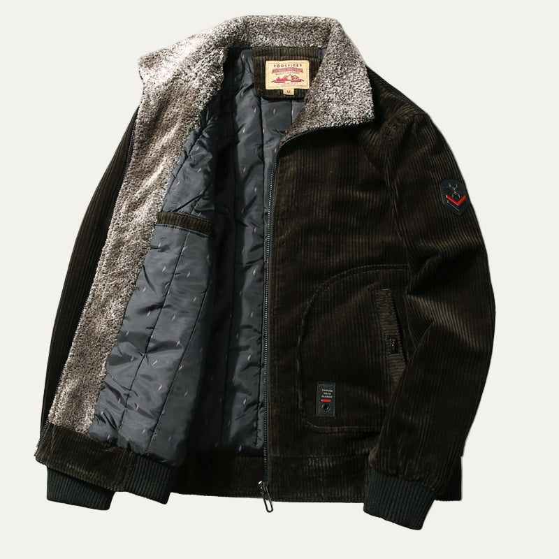 VogeLuxe | Men’s Casual Corduroy Style Bomber Jacket