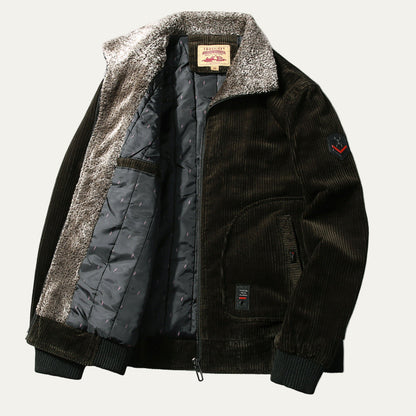 VogeLuxe | Men’s Casual Corduroy Style Bomber Jacket