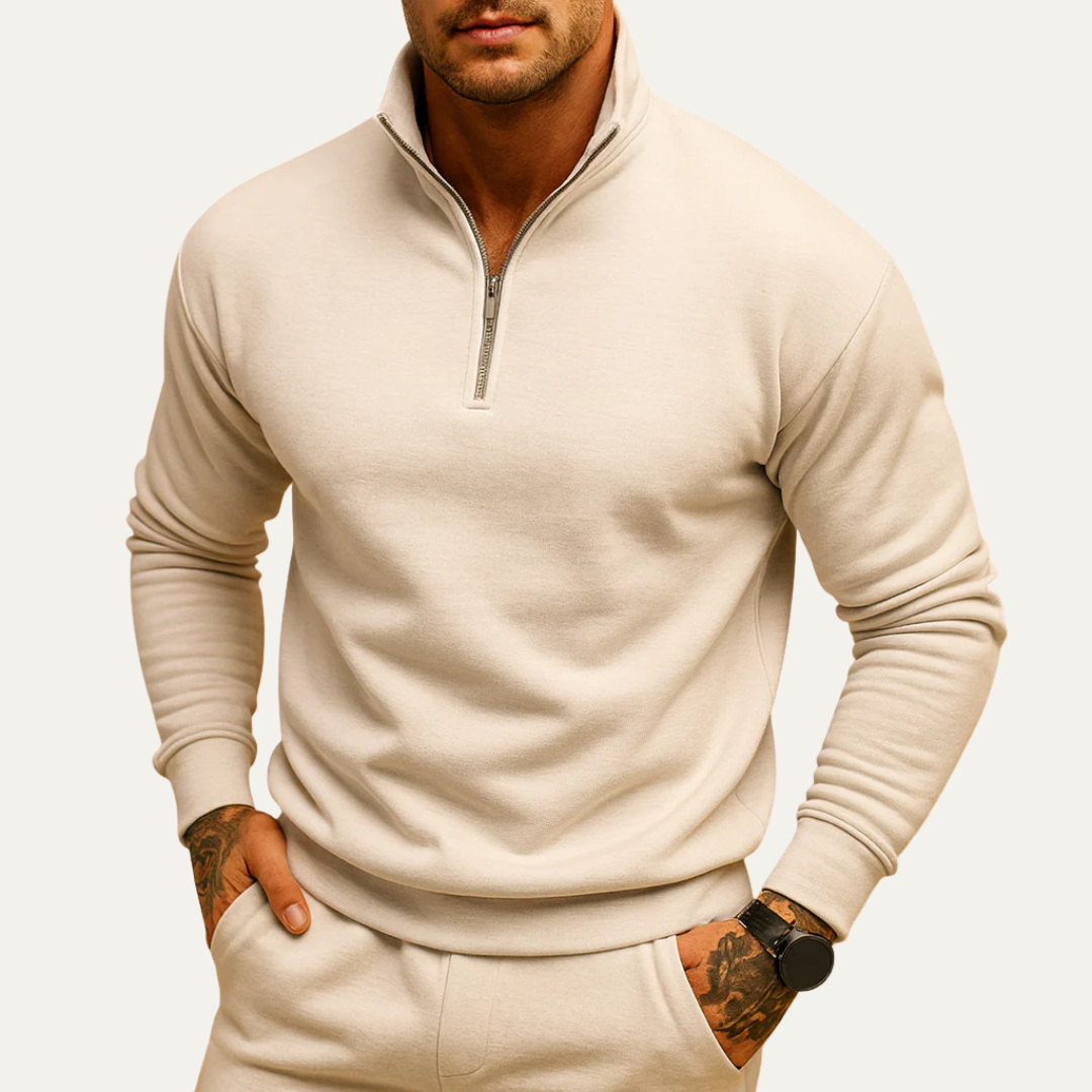 VogeLuxe | Men’s Quarter Zip Relaxed Fit Sweatshirt