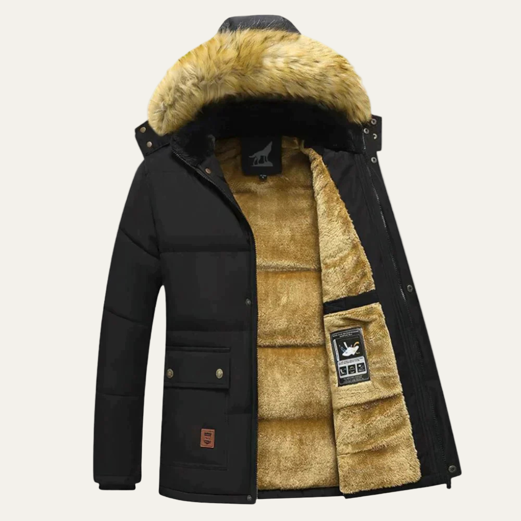 VogeLuxe | Men’s Windproof Fleece Lined Hooded Winter Parka