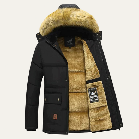 VogeLuxe | Men’s Windproof Fleece Lined Hooded Winter Parka