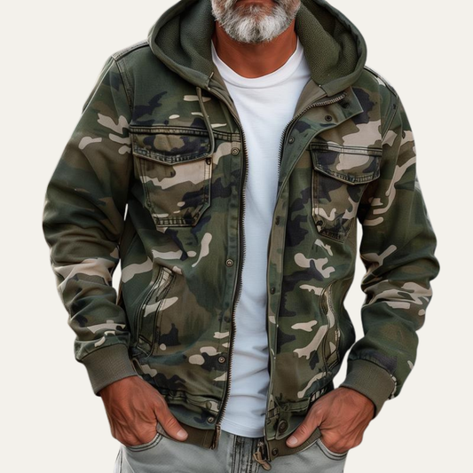 VogeLuxe | Men’s Camouflage Hybrid Jacket