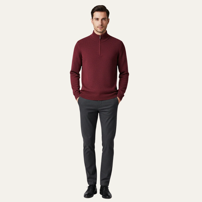 VogeLuxe | Men’s Tailored Zip Up Knit Sweater