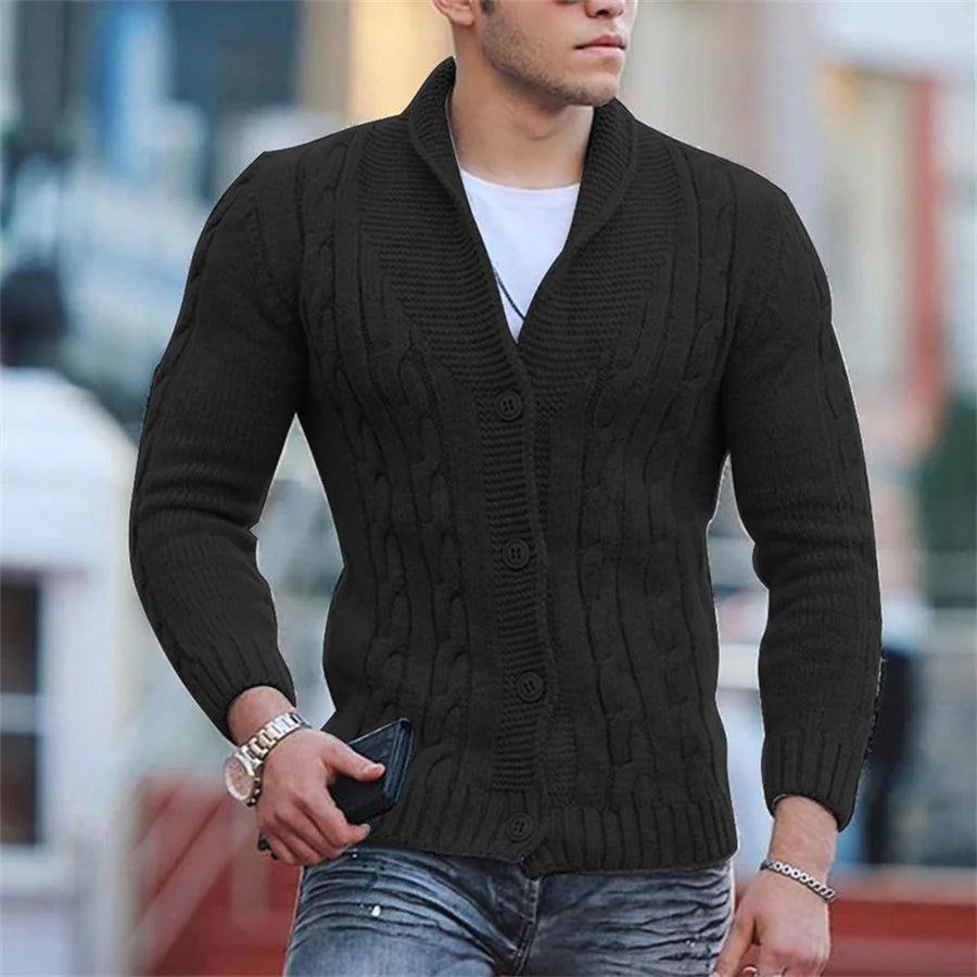Cozy Winter Mens Cardigan Sweater - VogeLuxe