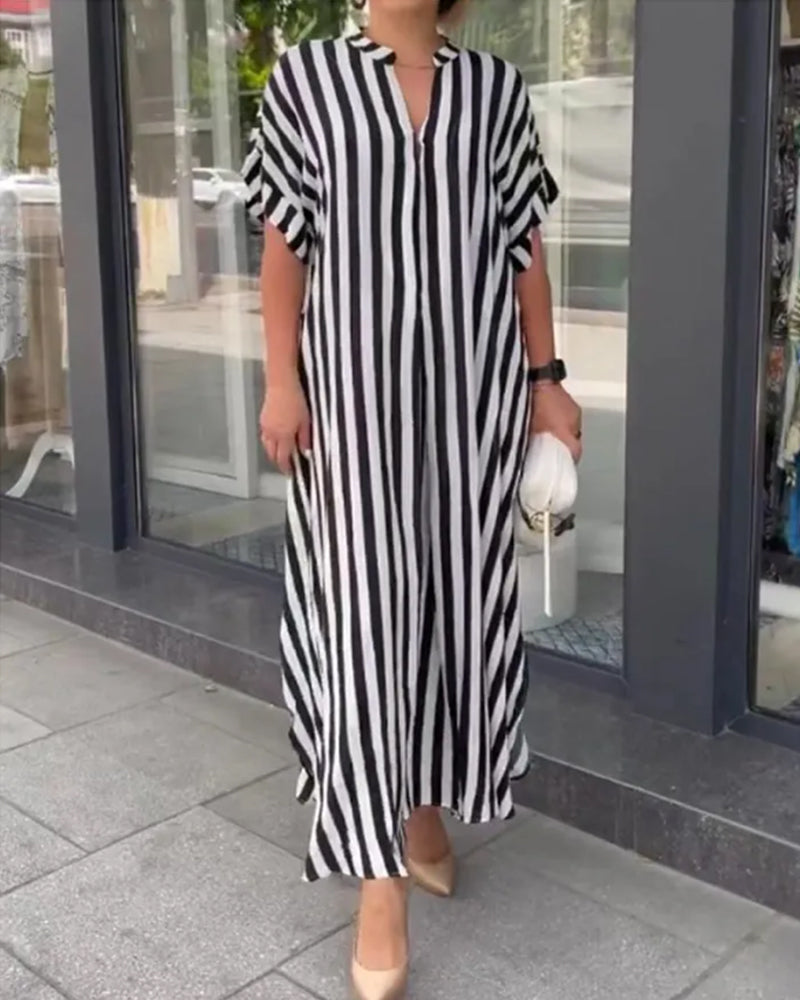 Casual Striped Sundress for Women - VogeLuxe