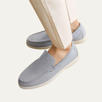 VogeLuxe | Men’s Suede Driving Moccasins with Metal Keeper Detail