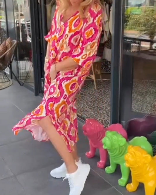 Chic Ladies Floral Long Summer Dress - VogeLuxe