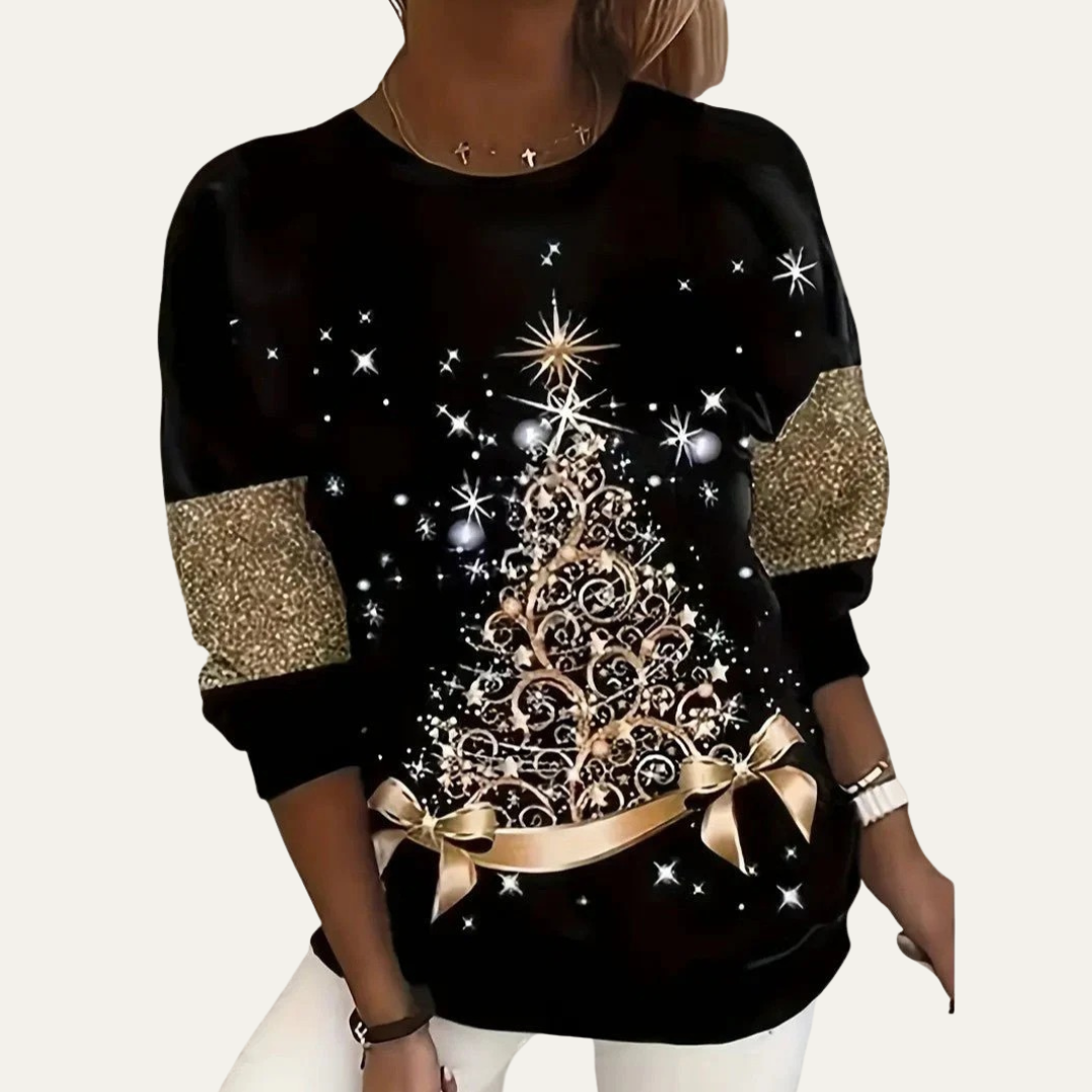 VogeLuxe | Women’s Starry Tree Christmas Sweatshirt