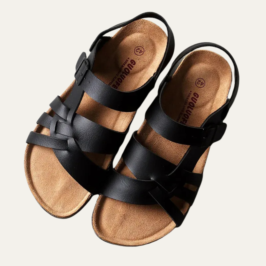VogeLuxe | Women’s Woven Slingback Cork Footbed Sandals