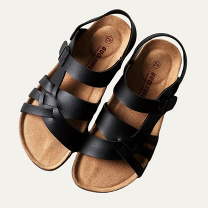 VogeLuxe | Women’s Woven Slingback Cork Footbed Sandals