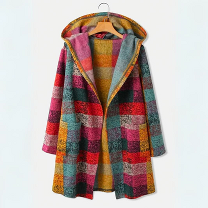 Warm Cozy Plaid Hooded Cardigan for Women