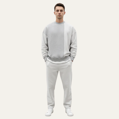 VogeLuxe | Men’s Oversized Crewneck Sweatshirt With Exposed Seam
