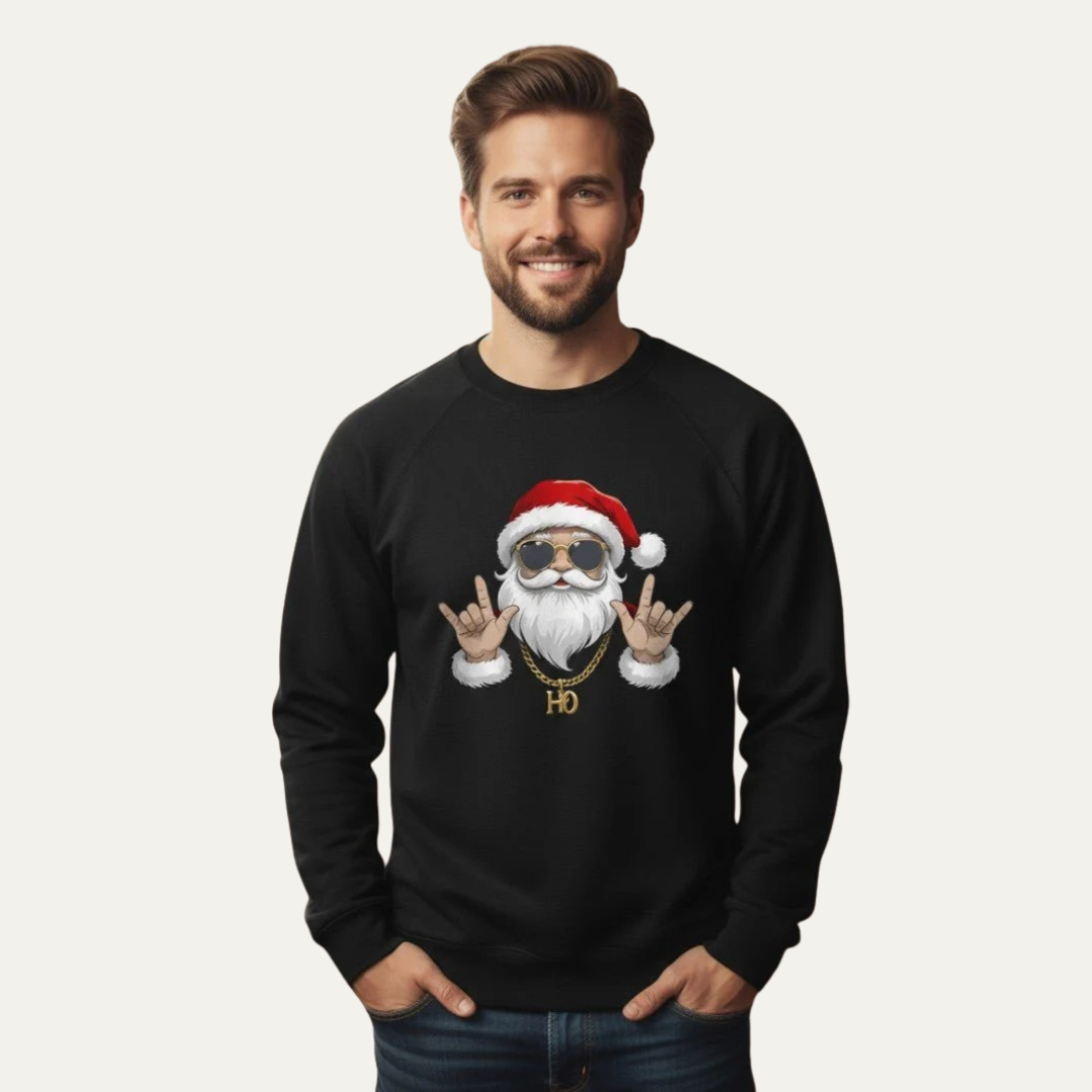 VogeLuxe | Men’s Rock On Santa Christmas Sweatshirt