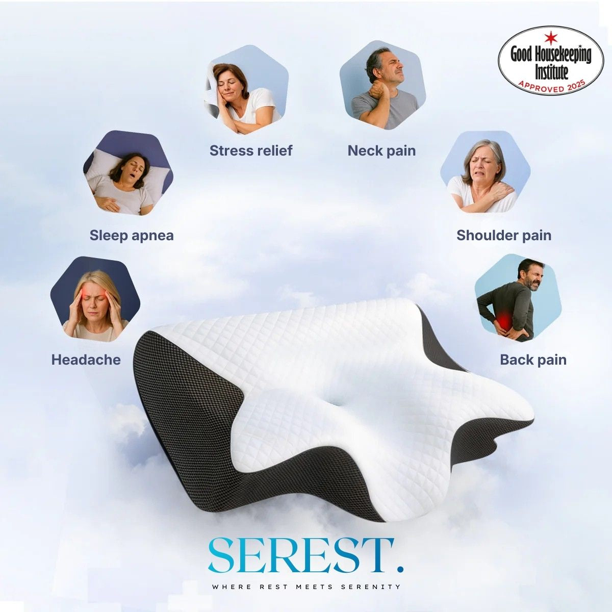 Contouring Memory Foam Neck Support Pillow - VogeLuxe