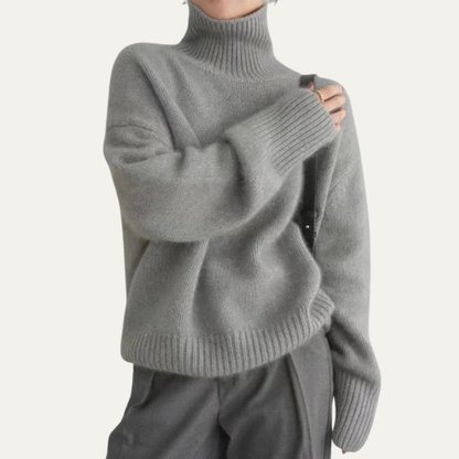 VogeLuxe | Women’s Oversized Ribbed Turtleneck Knit Sweater