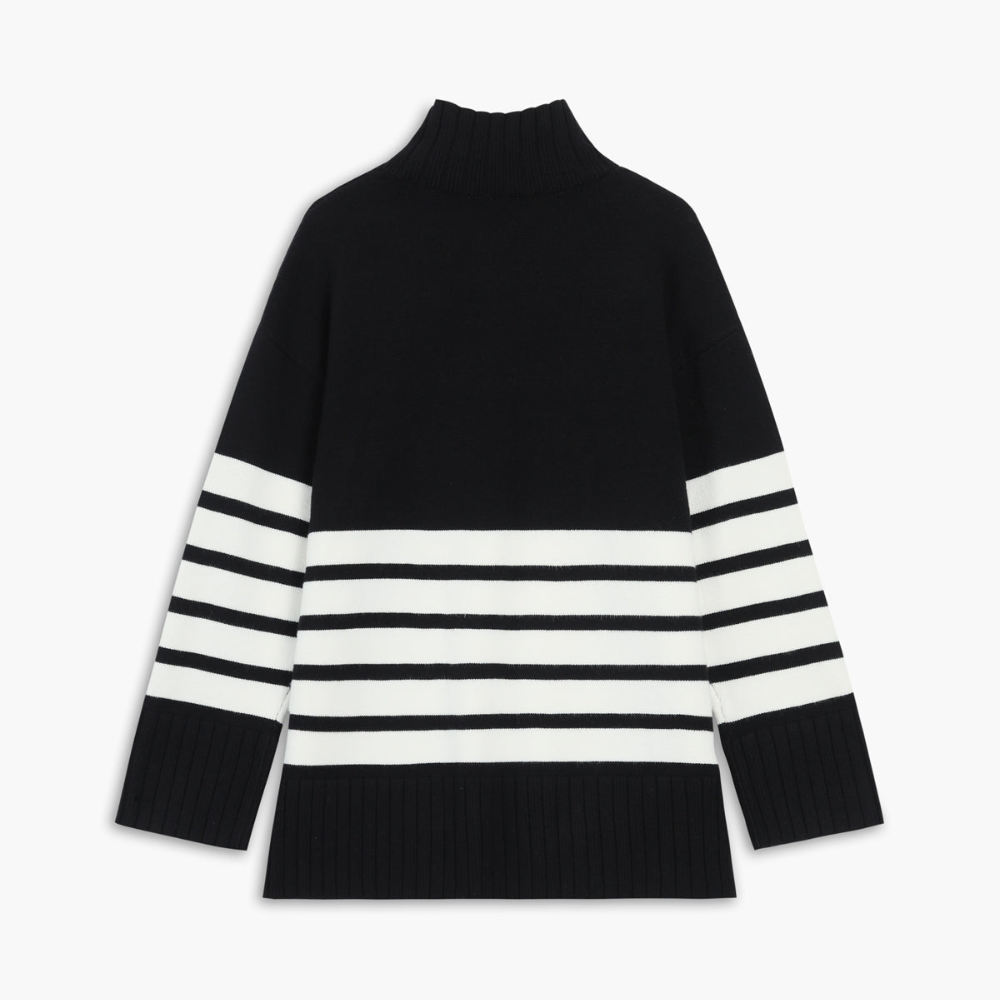 Comfy Women's Striped Turtleneck Sweater