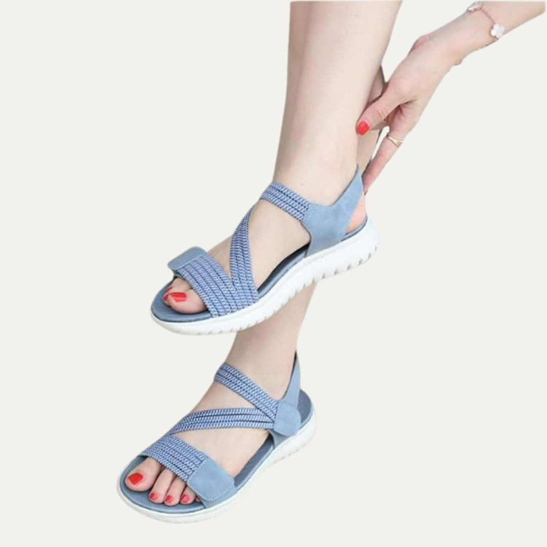 VogeLuxe | Women’s Woven Cross Strap Open Toe Slingback Sandals