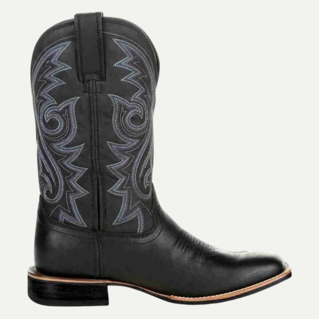 VogeLuxe | Men’s Square Toe Cowboy Boots with Stitched Shaft