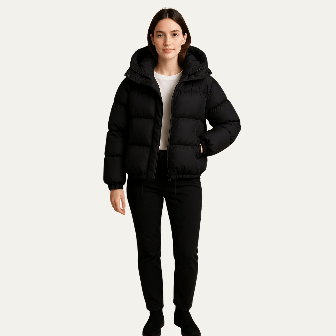 VogeLuxe | Women’s Insulated Hooded Cropped Puffer Jacket