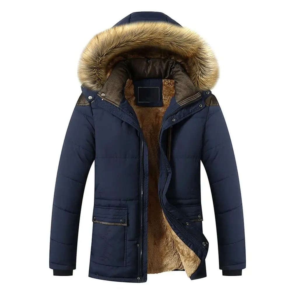 Warm Men's Puffer Parka Coat with Hood - VogeLuxe