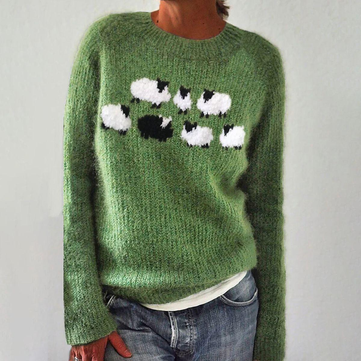Soft Women's Winter Wool Sweater with Long Sleeves - VogeLuxe
