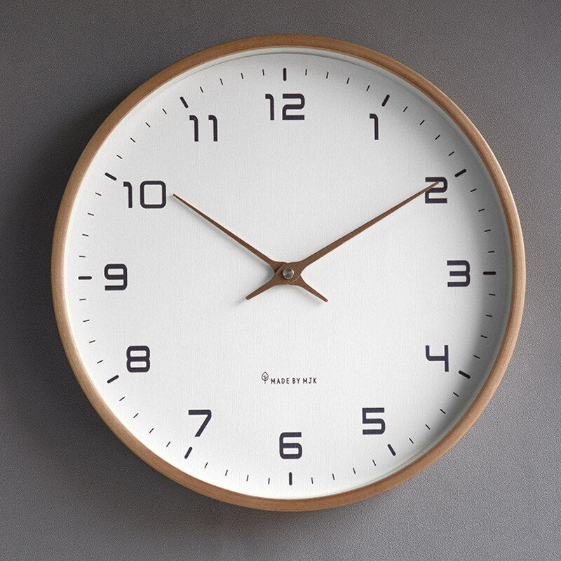 Rustic Wooden Wall Clock in Simple Modern Style