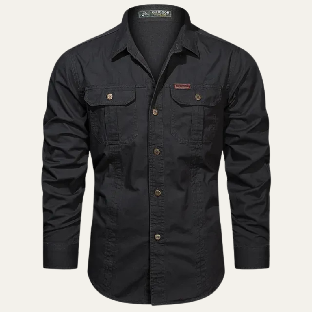 VogeLuxe | Men’s Long Sleeve Tactical Button Shirt