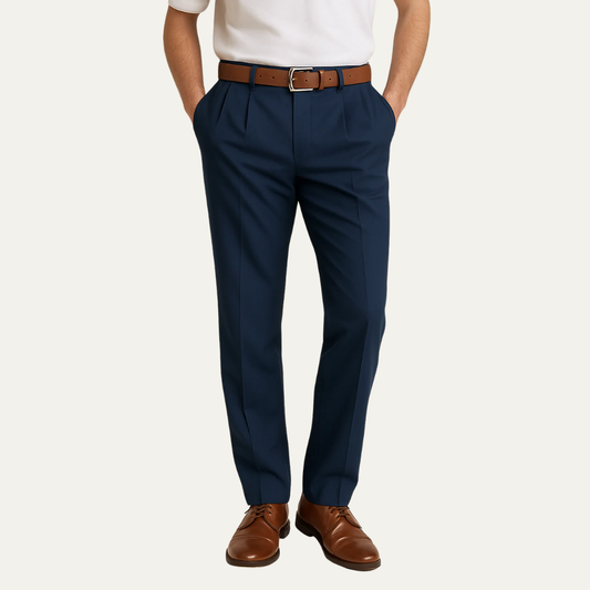 VogeLuxe | Men’s Classic Single-Pleat Dress Trousers