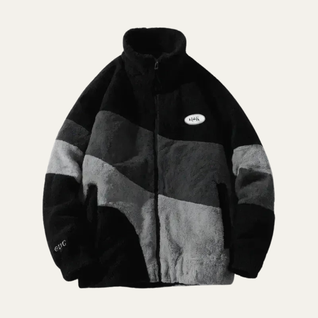 VogeLuxe | Men’s Sherpa Color Block Zip Jacket