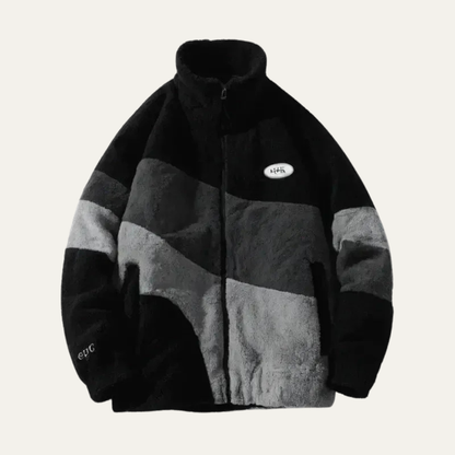 VogeLuxe | Men’s Sherpa Color Block Zip Jacket