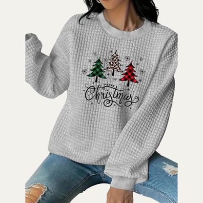 VogeLuxe | Women’s Quilted Christmas Crewneck Sweatshirt