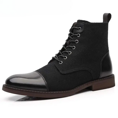 Men's Insulated Wool High Top Chelsea Boots | Sustainable Leather - BritishElegance