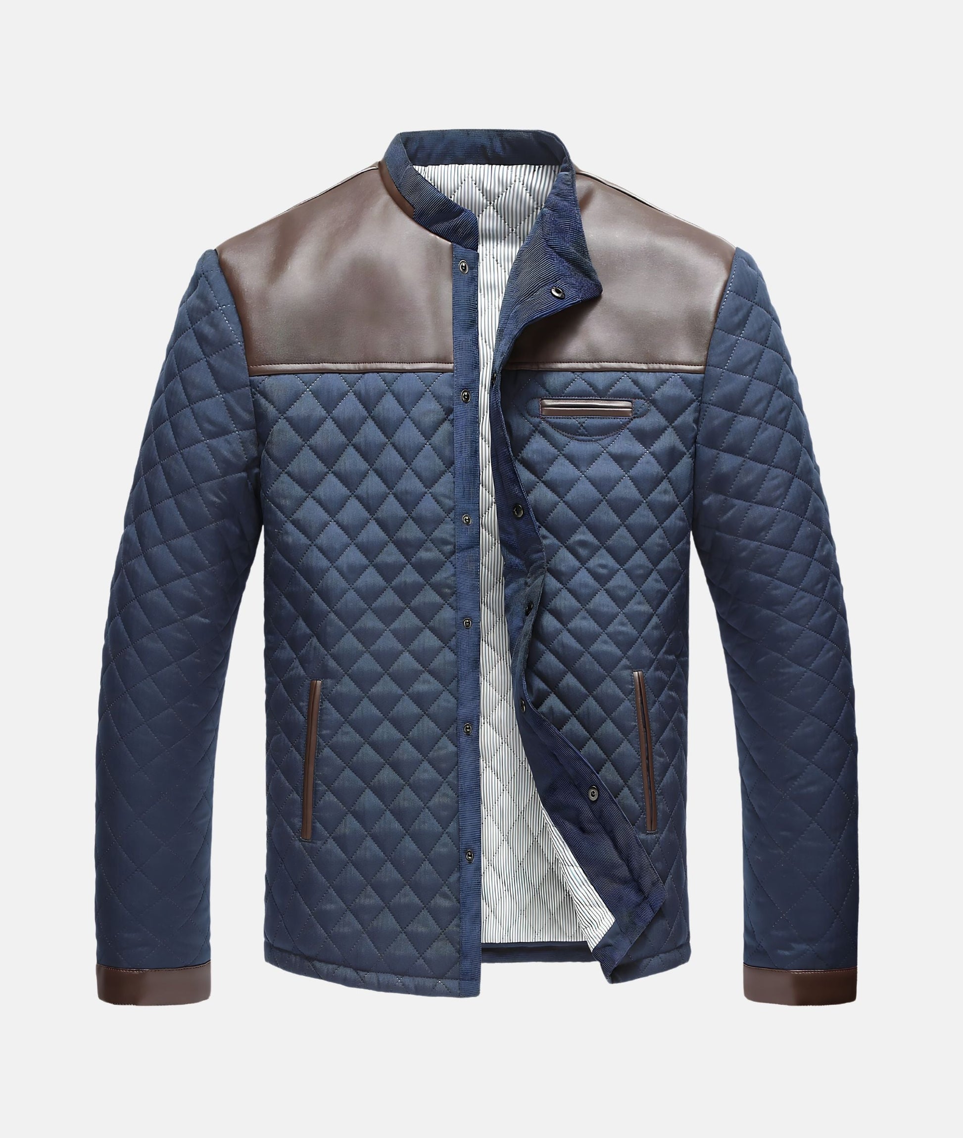 Men's Warm Quilted Button Down Jacket - VogeLuxe