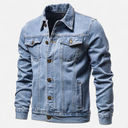 Classic Mens Denim Coat - Retro Fall Cotton Jacket