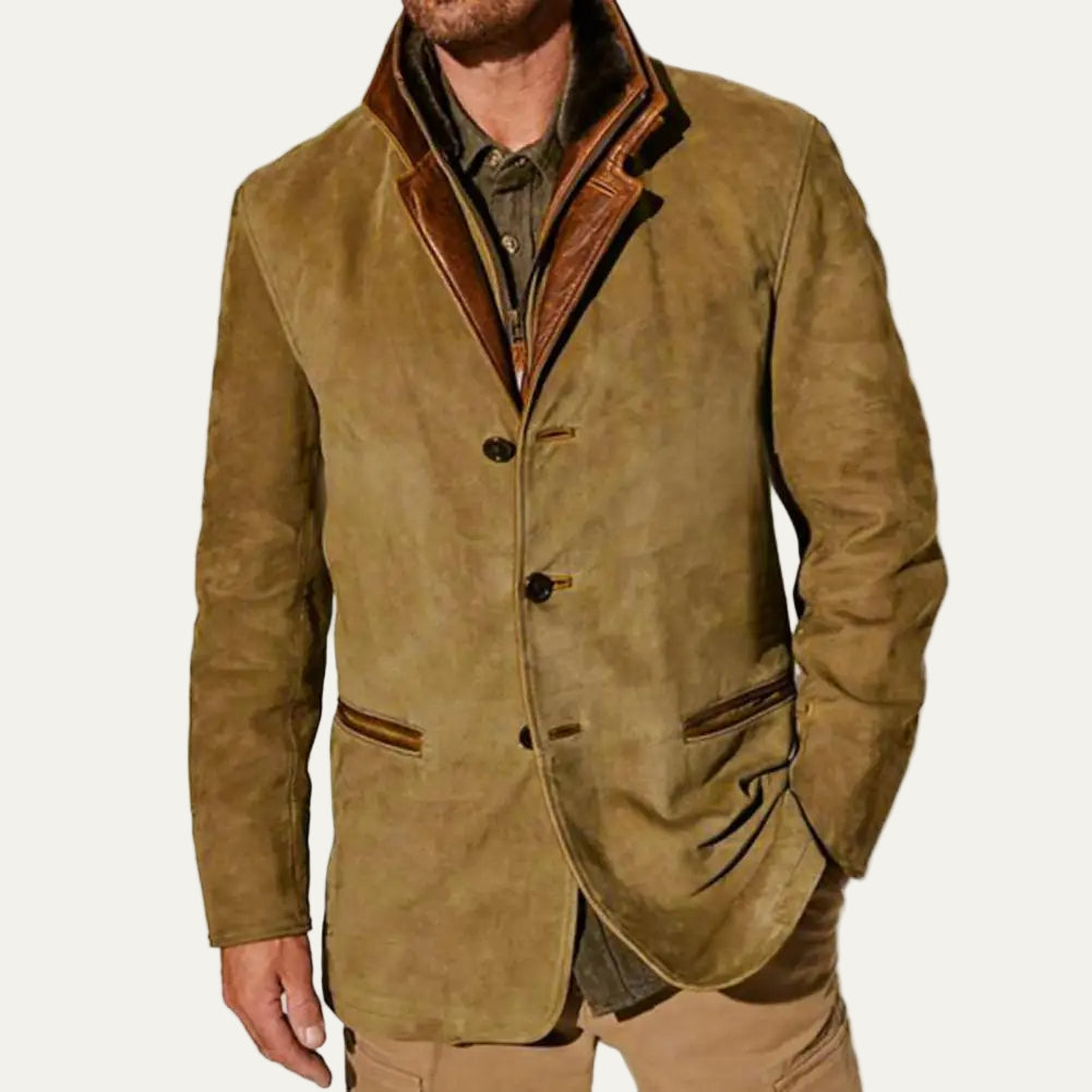 VogeLuxe | Men’s Vintage Lapel Splicing Work Jacket