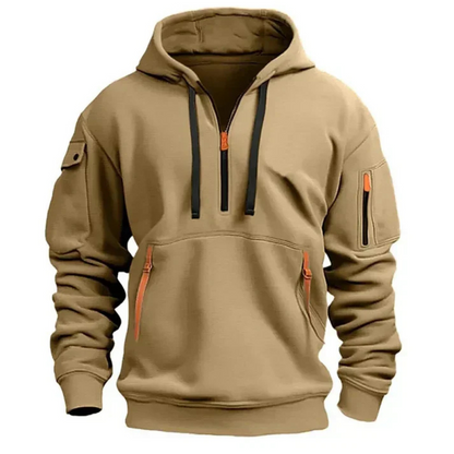 VogeLuxe | Men’s Tactical Utility Quarter Zip Hoodie