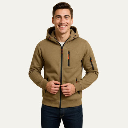 VogeLuxe | Men’s Sporty Full Zip Technical Hoodie