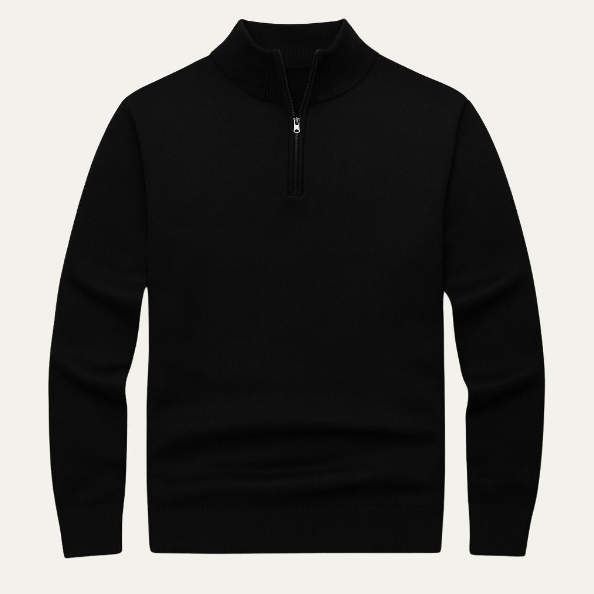 VogeLuxe | Men’s Solid Quarter Zip Stand Collar Pullover