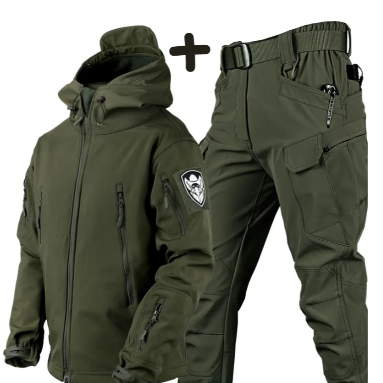 Men's Military Hooded Jacket and Cargo Pant Combo - VogeLuxe