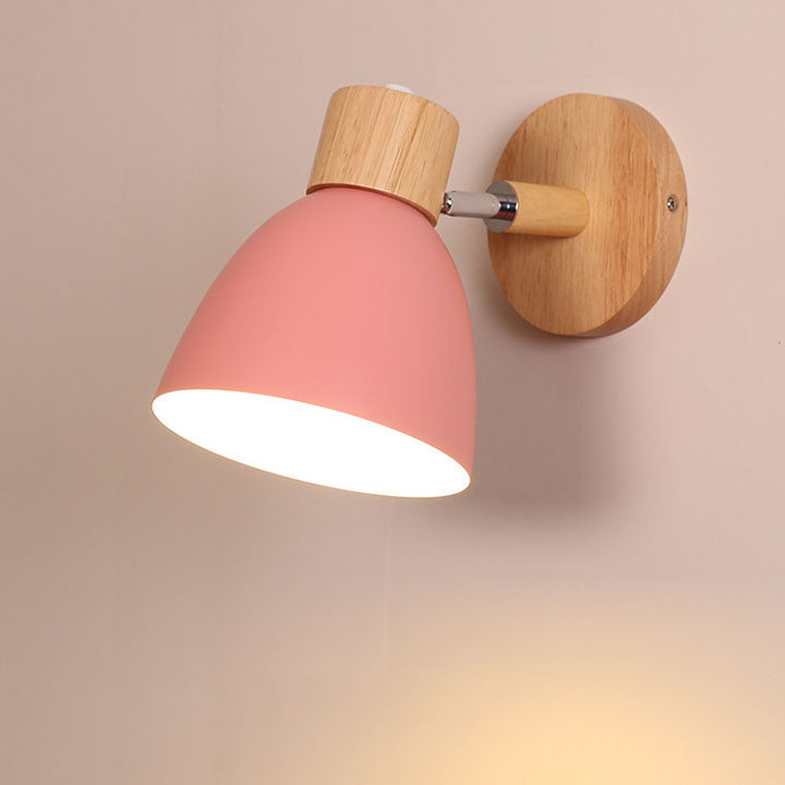 Rustic Wooden Iron Wall Lamp